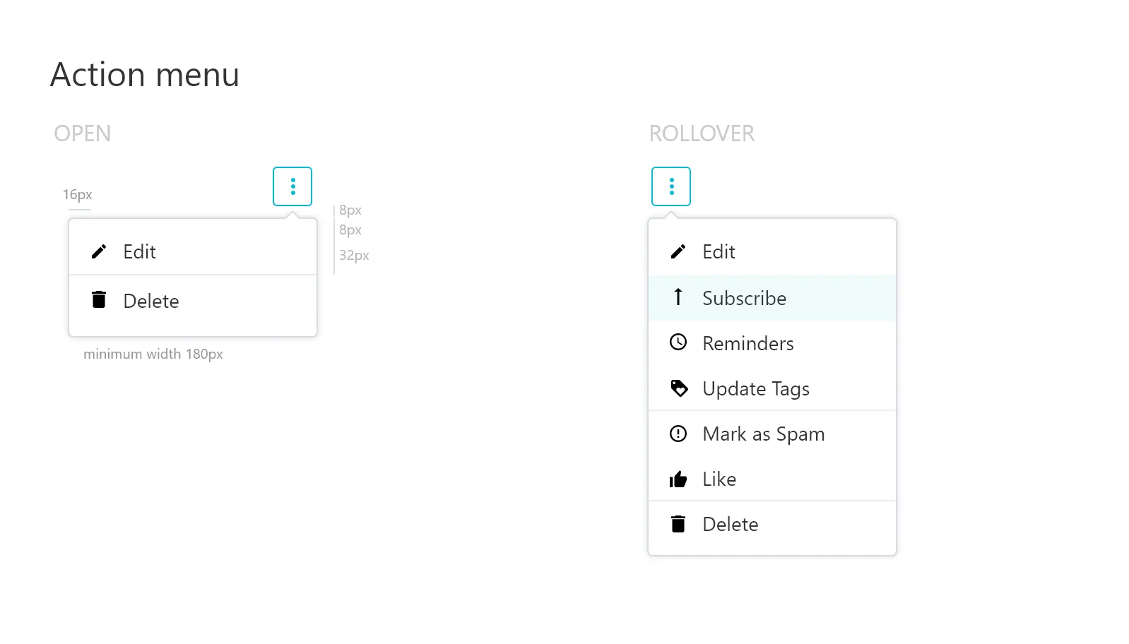 Action Menu Spec