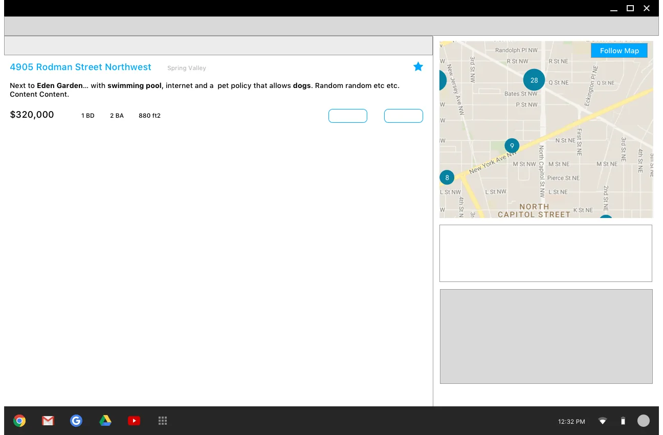 Housing App Wireframe